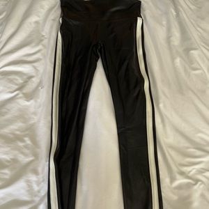 Spanx Faux Leather Side Stripe Leggings
